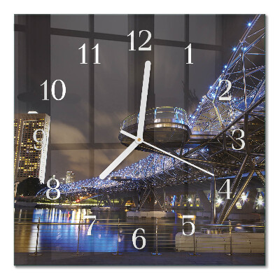 Glass clock square Night