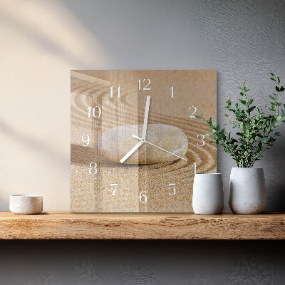 Square wall clock Stone sand