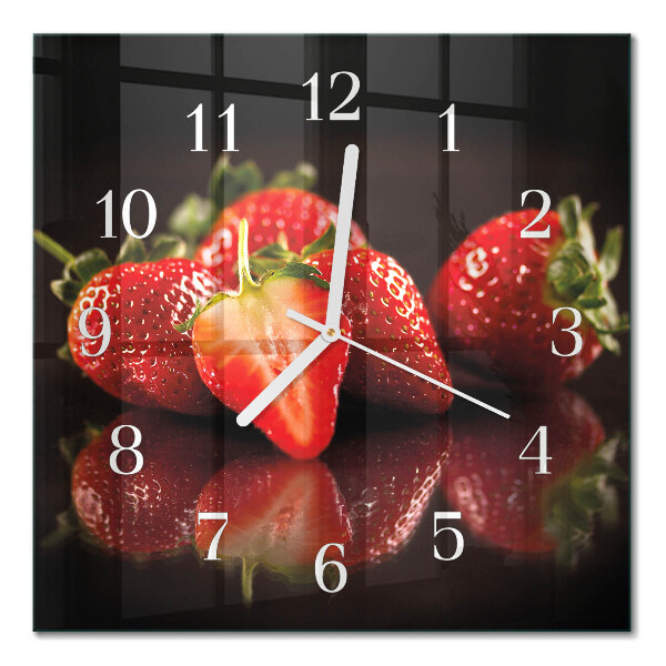 Square kitchen clock Strawberries