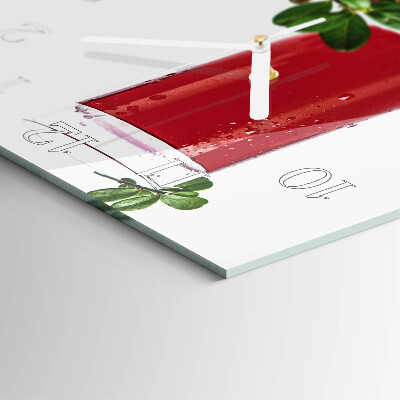 Glass wall clock square Cranberries