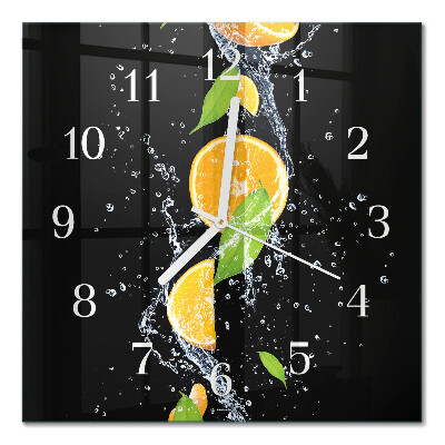 Square kitchen clock Oranges