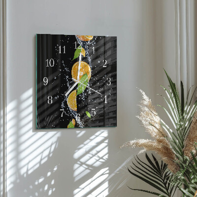 Square kitchen clock Oranges