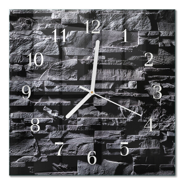 Glass clock square Stones