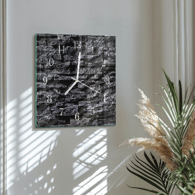 Glass clock square Stones