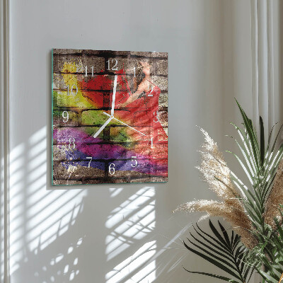 Glass clock square Brick