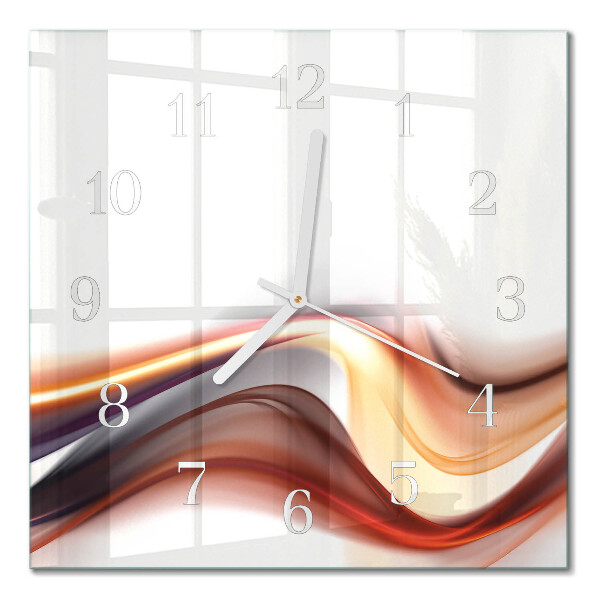 Glass wall clock square Abstraction