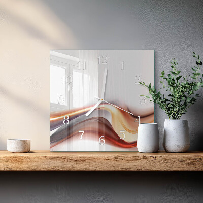 Glass wall clock square Abstraction