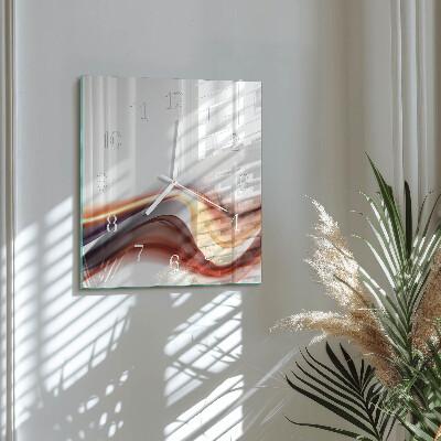 Glass wall clock square Abstraction