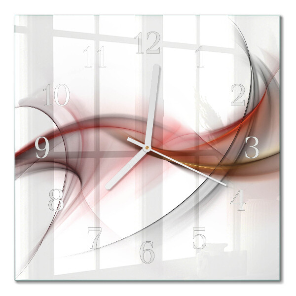Glass wall clock square Abstraction