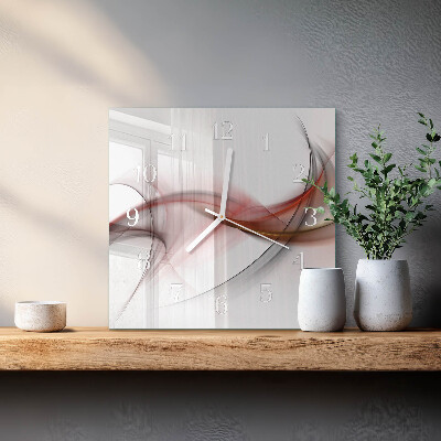Glass wall clock square Abstraction