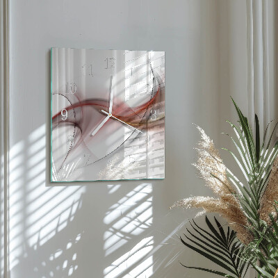 Glass wall clock square Abstraction