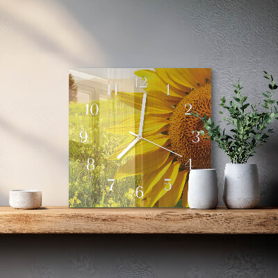 Square kitchen clock Sunflower
