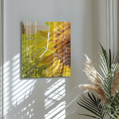 Square kitchen clock Sunflower