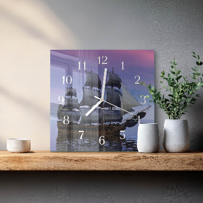 Square kitchen clock Sailing