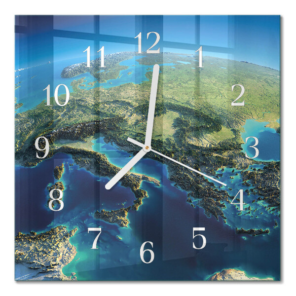 Square wall clock Earth