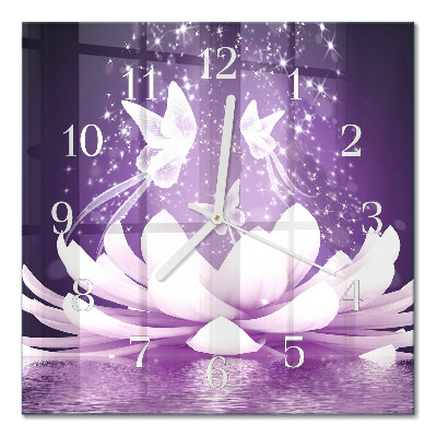 Square kitchen clock Flower
