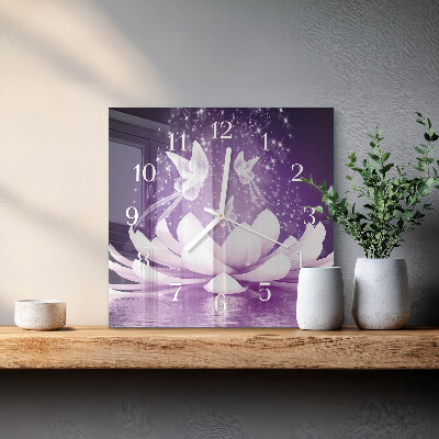 Square kitchen clock Flower