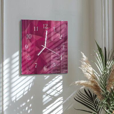 Glass wall clock square Abstraction