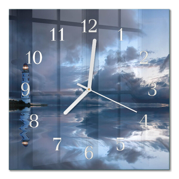 Square wall clock Lighthouse