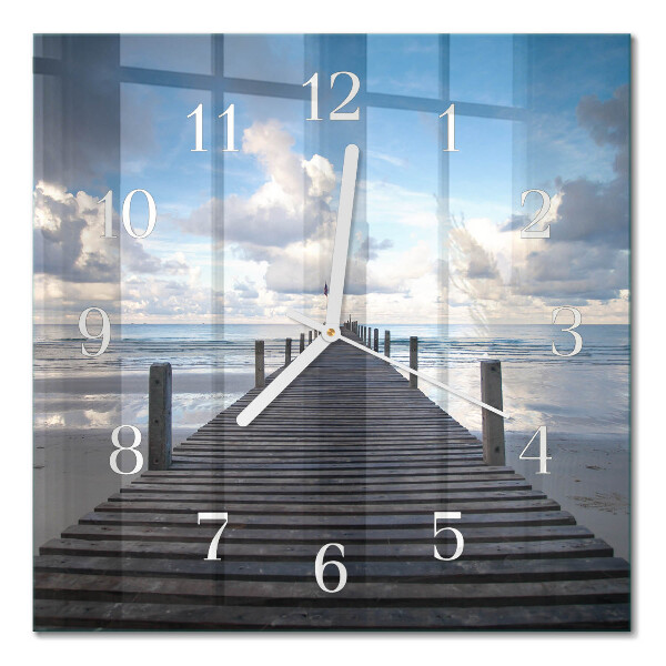 Glass wall clock square Bridge