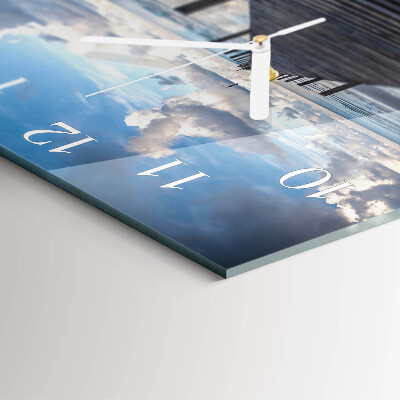 Glass wall clock square Bridge