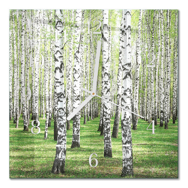 Square wall clock Birch