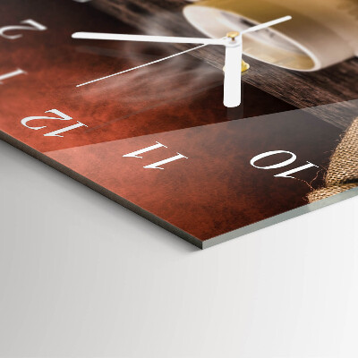 Glass wall clock square Coffee