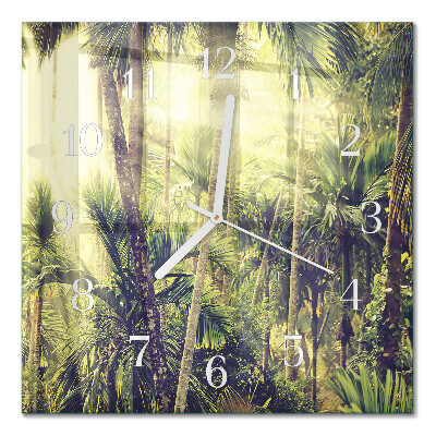 Square kitchen clock Palm trees