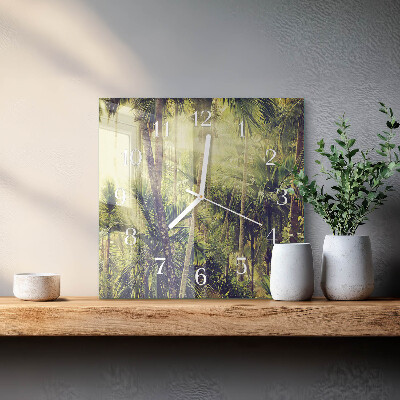 Square kitchen clock Palm trees