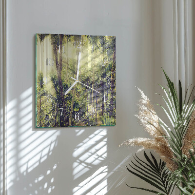 Square kitchen clock Palm trees
