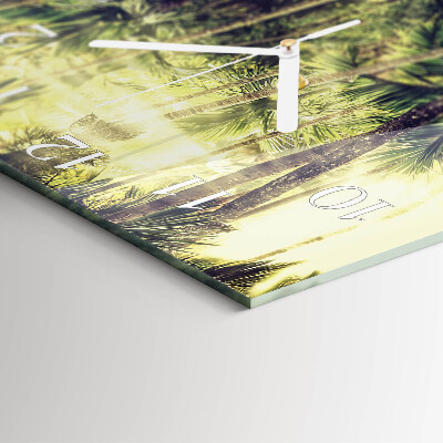 Square kitchen clock Palm trees