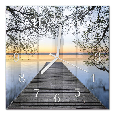 Glass wall clock square Dusk