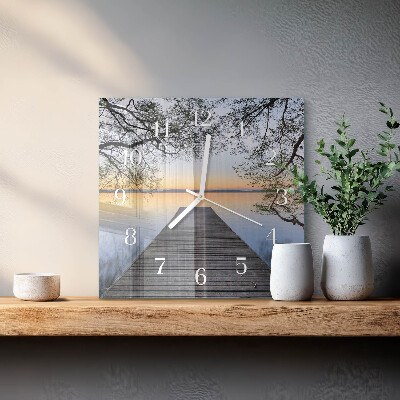 Glass wall clock square Dusk