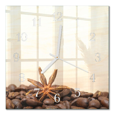 Square kitchen clock Coffee beans