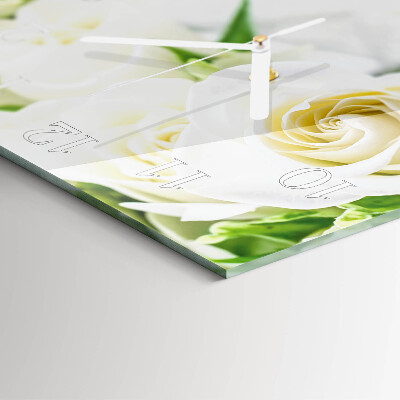 Square kitchen clock Roses