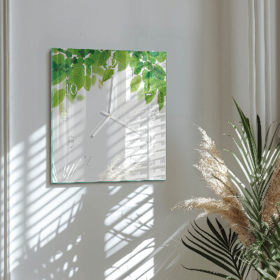 Square kitchen clock Leaves