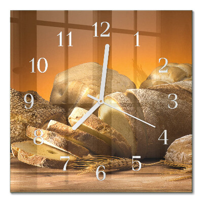Square wall clock Bread