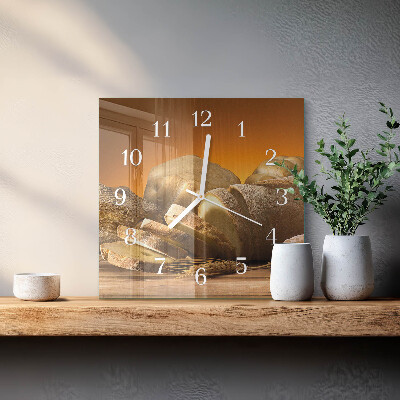 Square wall clock Bread