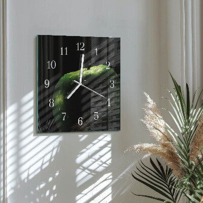 Glass wall clock square Apple