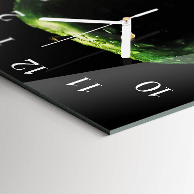 Glass wall clock square Apple