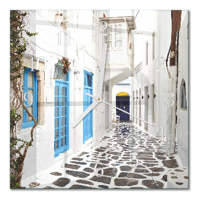 Glass clock square Santorini