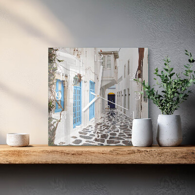 Glass clock square Santorini