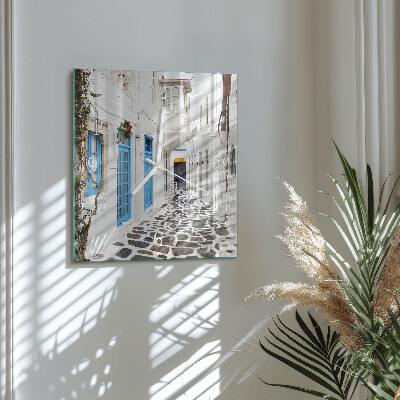 Glass clock square Santorini
