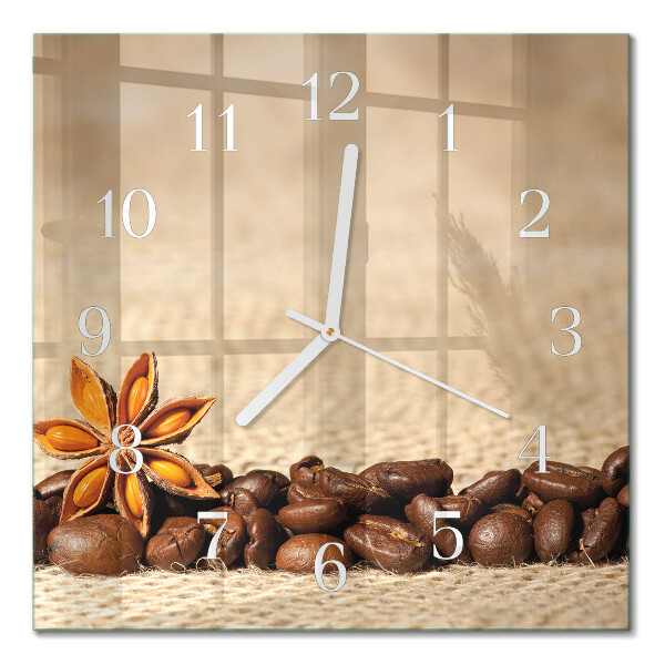 Square kitchen clock Coffee beans