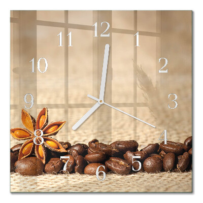 Square kitchen clock Coffee beans