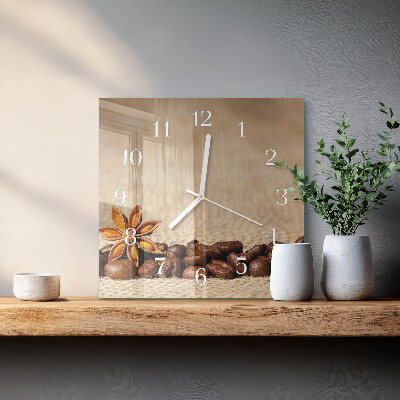 Square kitchen clock Coffee beans