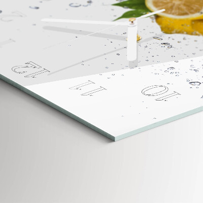 Glass clock square Lemons