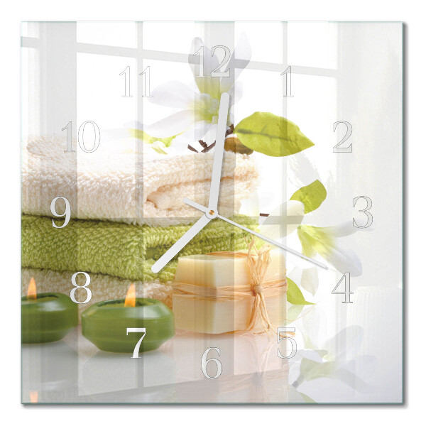 Glass clock square Spa soap