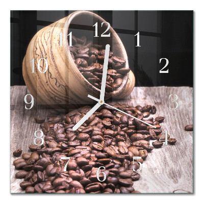 Square kitchen clock Coffee beans