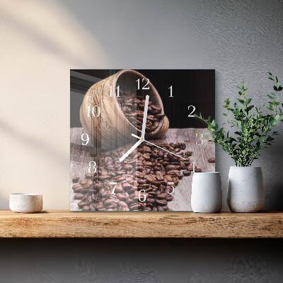 Square kitchen clock Coffee beans